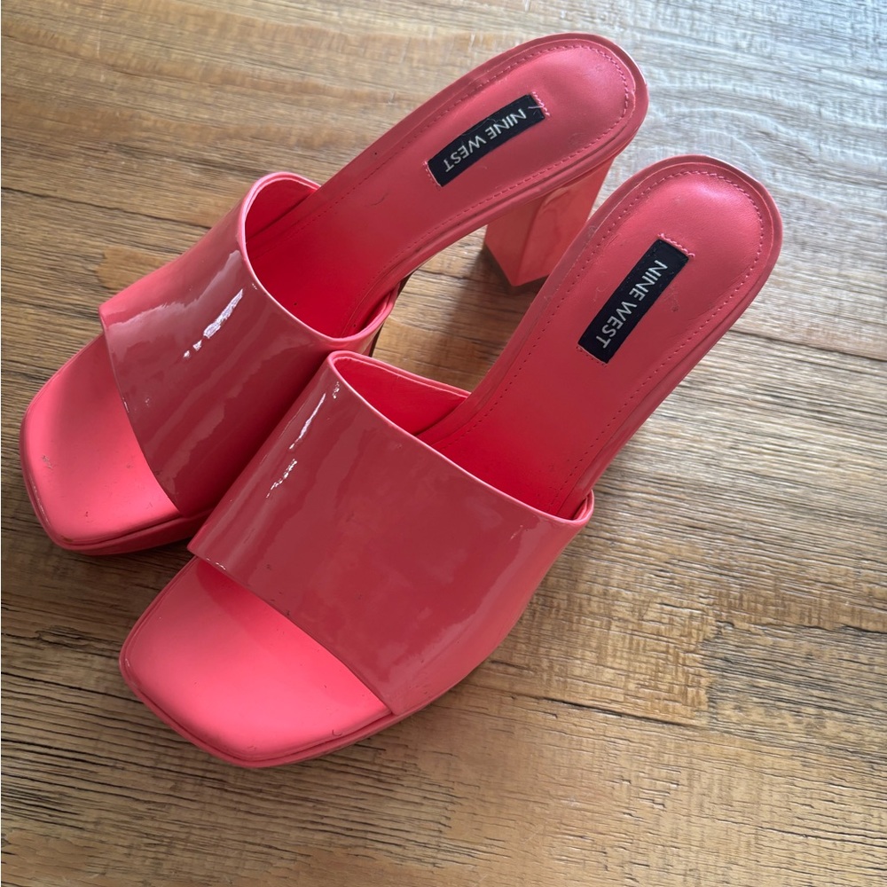 Nine West Pink Sandals with Transparent Strap